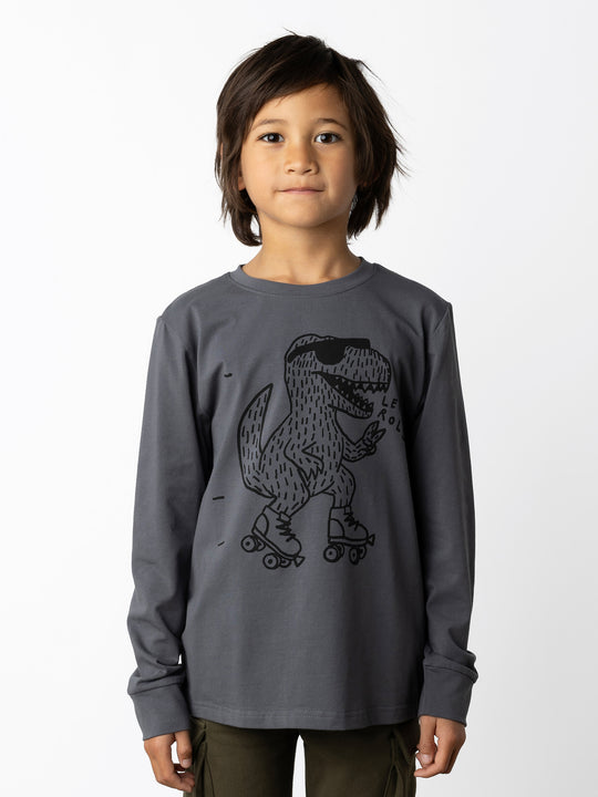Minti kids clothing. Super luxe tee with self cuffs. 190 Gram // 95% Cotton // 5% Elastane.
