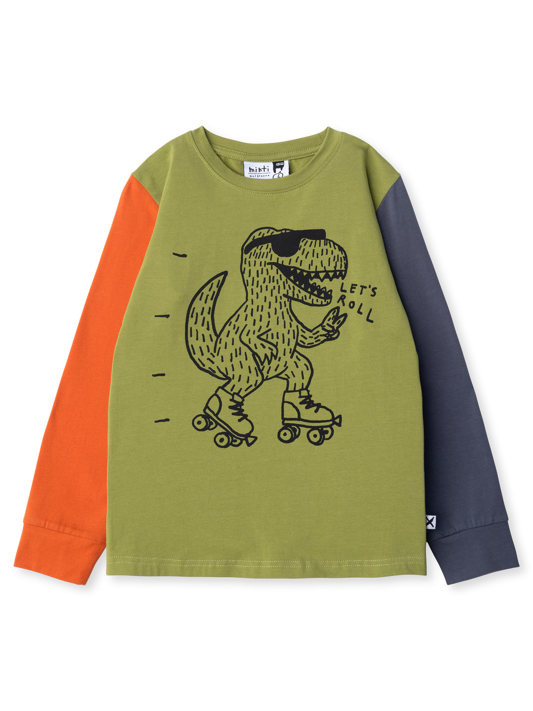 Minti kids clothing. Super luxe tee with self cuffs. 190 Gram // 95% Cotton // 5% Elastane.