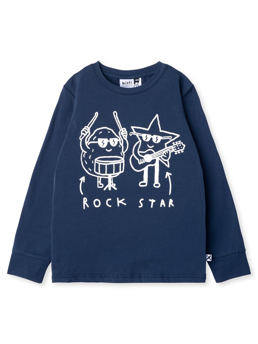Minti kids clothing. Super luxe tee with self cuffs. 190 Gram // 95% Cotton // 5% Elastane.