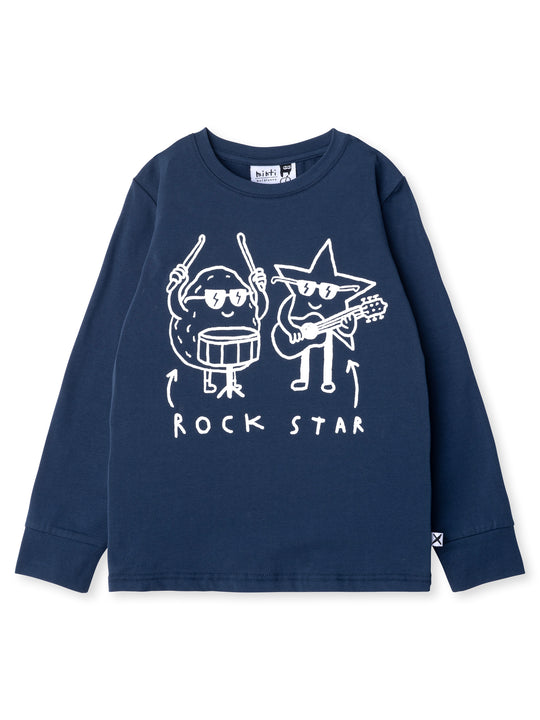Minti kids clothing. Super luxe tee with self cuffs. 190 Gram // 95% Cotton // 5% Elastane.