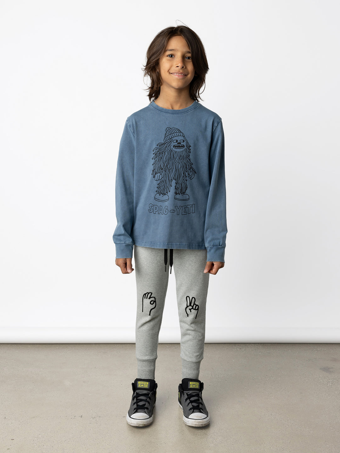 Minti kids clothing. Super luxe tee with self cuffs. 190 Gram // 95% Cotton // 5% Elastane.