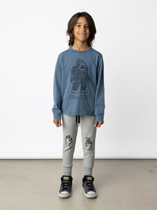 Minti kids clothing. Super luxe tee with self cuffs. 190 Gram // 95% Cotton // 5% Elastane.