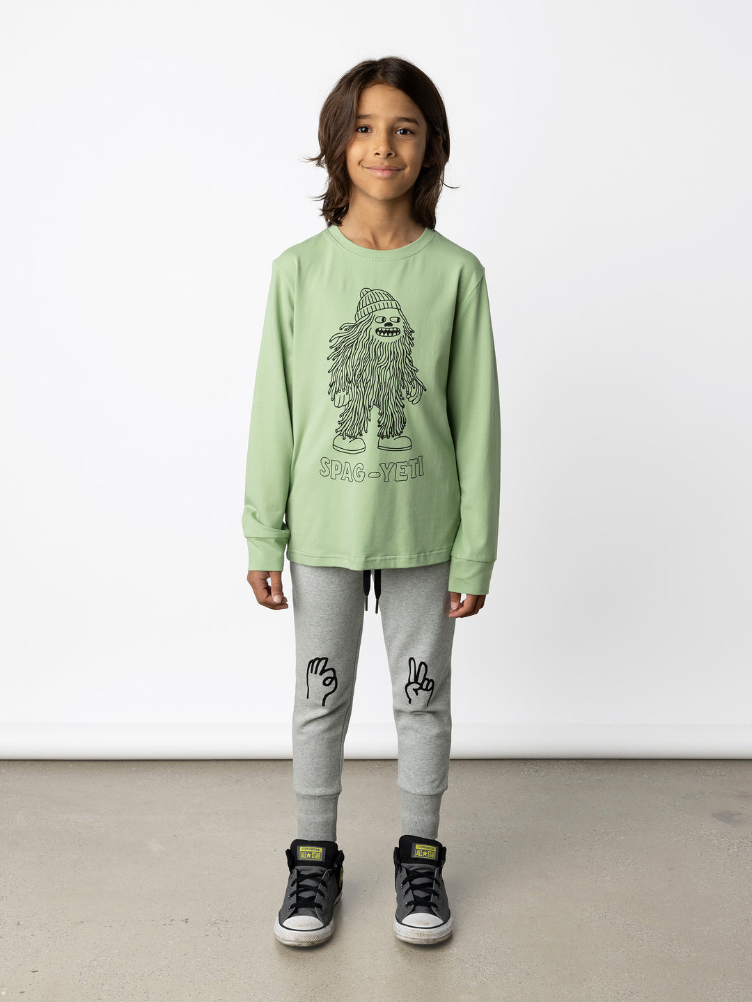 Minti kids clothing. Super luxe tee with self cuffs. 190 Gram // 95% Cotton // 5% Elastane.
