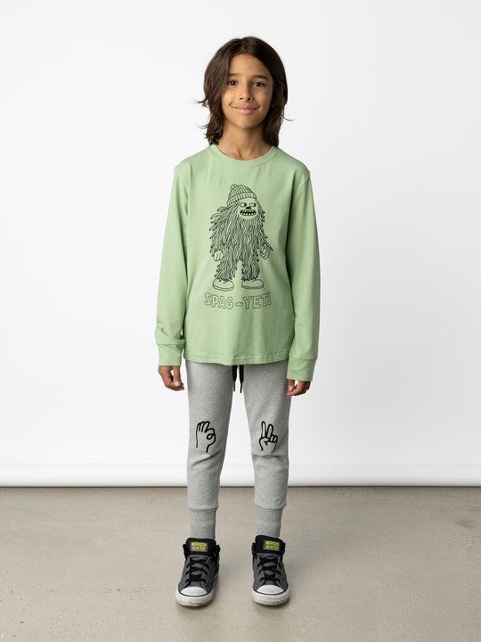 Minti kids clothing. Super luxe tee with self cuffs. 190 Gram // 95% Cotton // 5% Elastane.