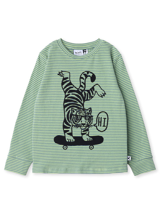 Minti kids clothing. Super luxe tee with self cuffs. 190 Gram // 95% Cotton // 5% Elastane.