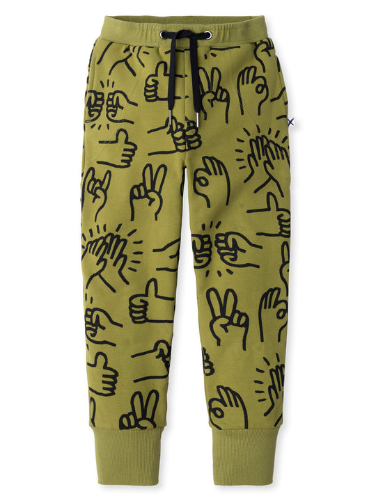 Minti kids clothing. Straight leg trackies with stitched detail pockets, elasticated waistband, shoelace ties and back pocket. 330 Gram // Brushed Inside // 95% Cotton // 5% Elastane.