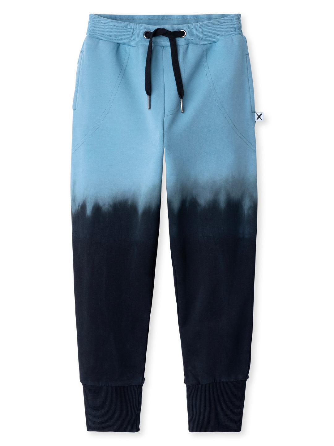 Minti kids clothing. Straight leg trackies with stitched detail pockets, elasticated waistband, shoelace ties and back pocket. Small Minti embroidery on the back pocket. 320 Gram // 95% Cotton // 5% Elastane.