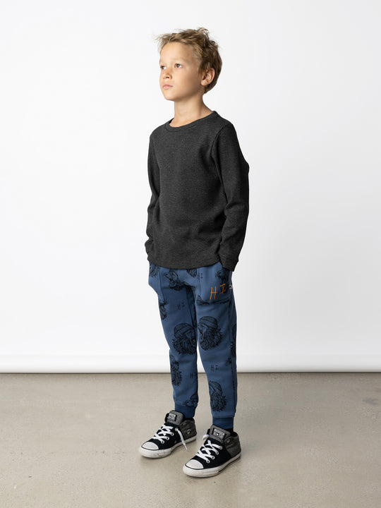 Minti kids clothing. Super cool universal fit Waffle tee with self cuffs, split side seam and slightly longer back hem. 95% Cotton // 5% Elastane.