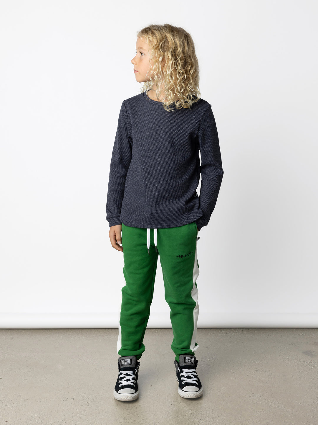 Minti kids clothing. Super cool universal fit Waffle tee with self cuffs, split side seam and slightly longer back hem. 95% Cotton // 5% Elastane.