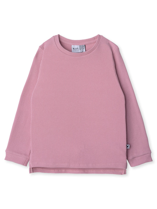 Minti kids clothing. Super cool universal fit Waffle tee with self cuffs, split side seam and slightly longer back hem. 95% Cotton // 5% Elastane.