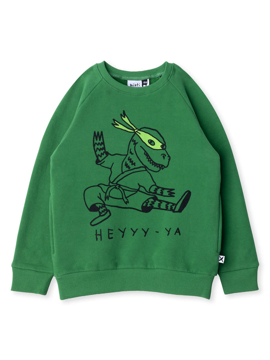 Minti kids clothing. Super cool and comfy crew with hidden side pockets. Perfect for keeping hands warm! 330 Gram // Brushed Inside // 95% Cotton // 5% Elastane.