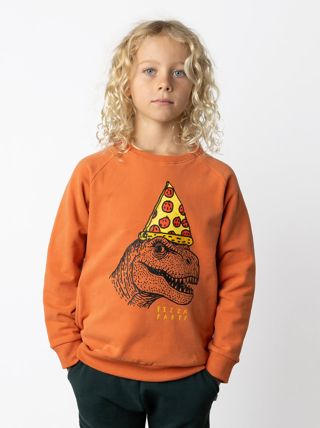 Minti kids clothing. Super cool and comfy crew with hidden side pockets. Perfect for keeping hands warm! 330 Gram // Brushed Inside // 95% Cotton // 5% Elastane.