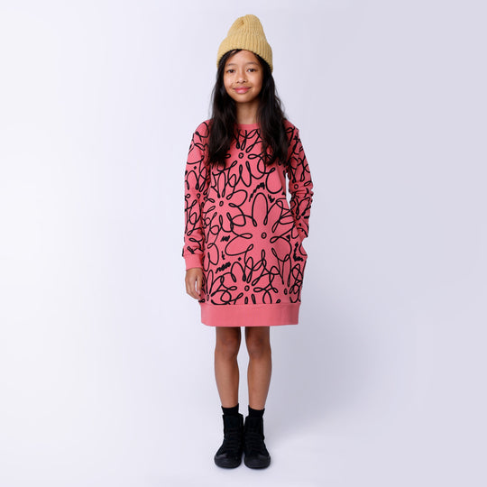 Minti Flower Outline Furry Dress