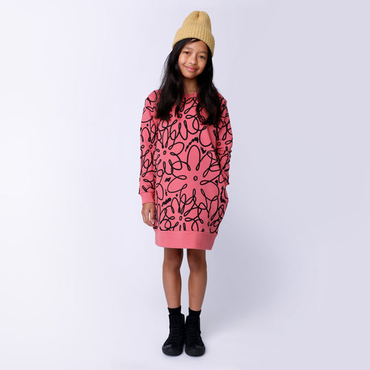 Minti Flower Outline Furry Dress