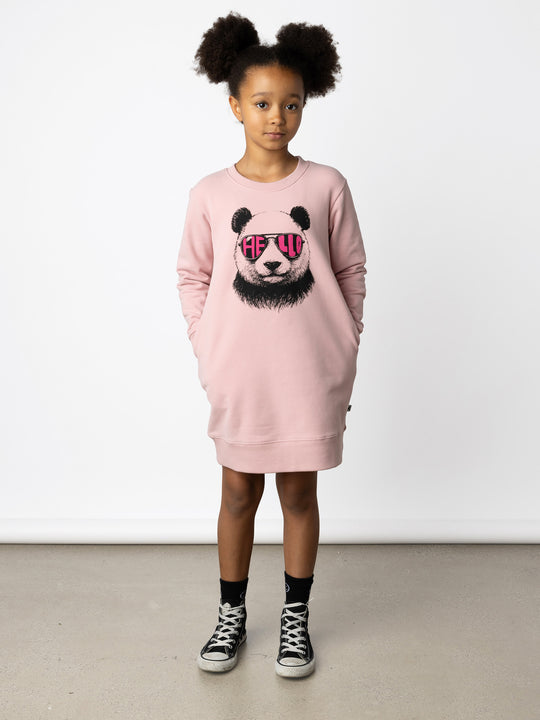 Minti kids clothing. Awesome Crew dress with hidden side pockets, A-Line shape and a 2x2 Rib hem. 330 Gram // Brushed Inside // 95% Cotton // 5% Elastane.