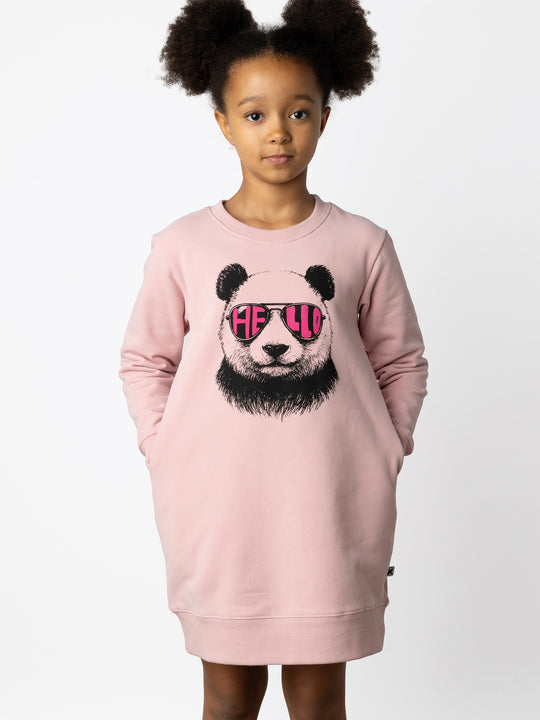 Minti kids clothing. Awesome Crew dress with hidden side pockets, A-Line shape and a 2x2 Rib hem. 330 Gram // Brushed Inside // 95% Cotton // 5% Elastane.