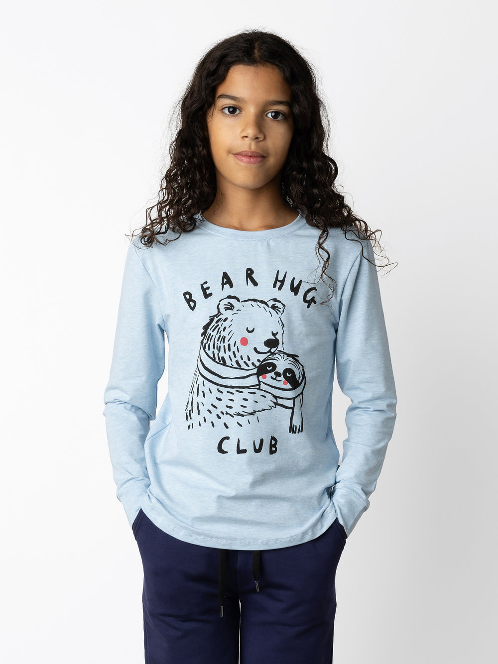 Minti kids clothing. Comfy tee with self cuffs and curved front and back hem. 180 Gram // 95% Cotton // 5% Elastane.