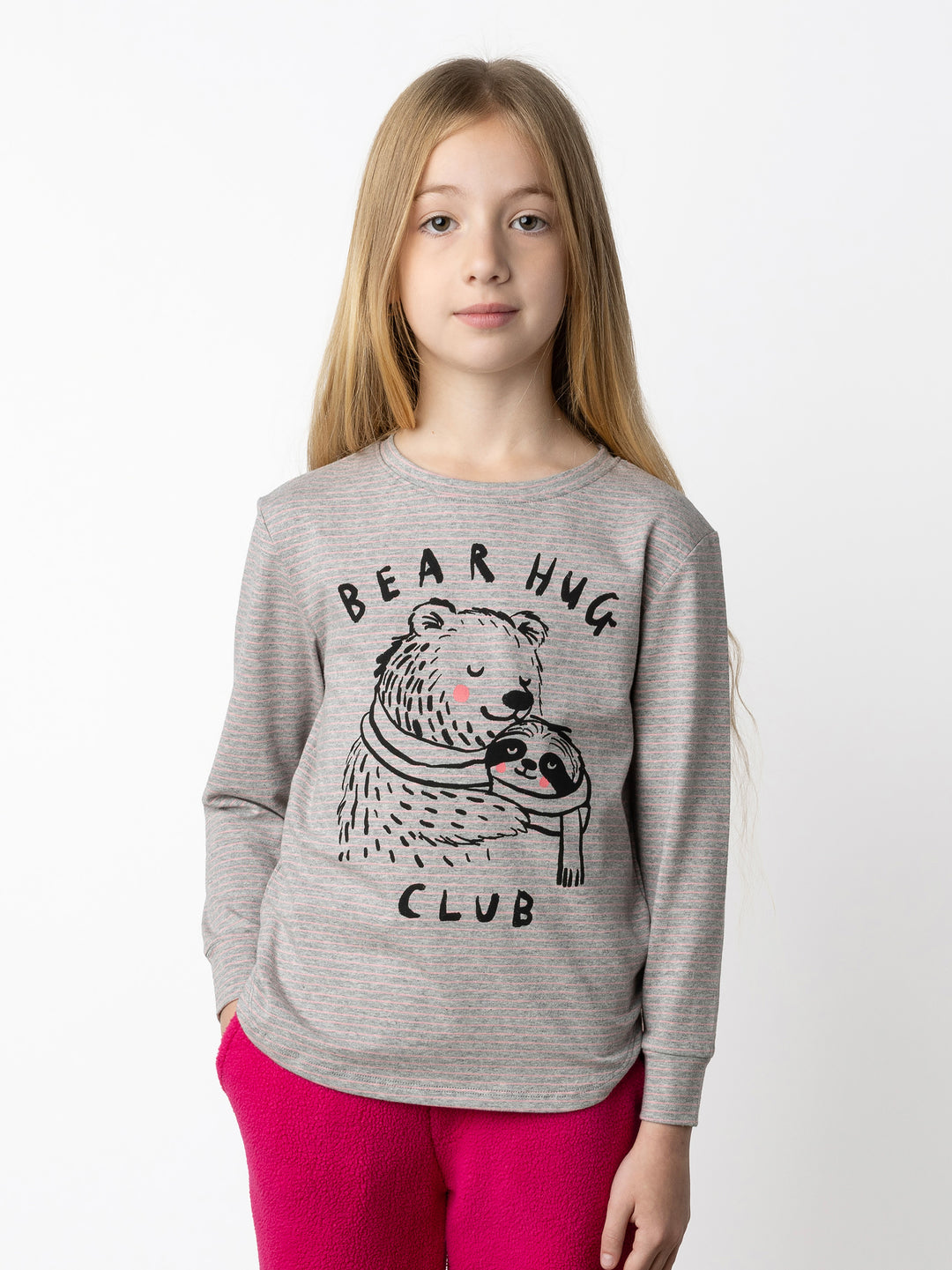 Minti kids clothing. Comfy tee with self cuffs and curved front and back hem. 180 Gram // 95% Cotton // 5% Elastane.