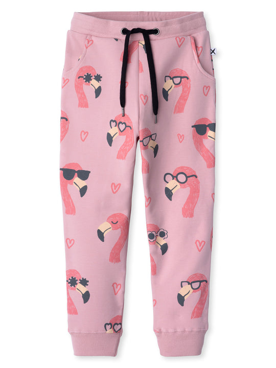 Minti kids clothing. Slim leg trackies with front pockets, shoelace cord and 2x2 rib waistband and cuffs. 330 Gram // Brushed Inside // 95% Cotton // 5% Elastane.