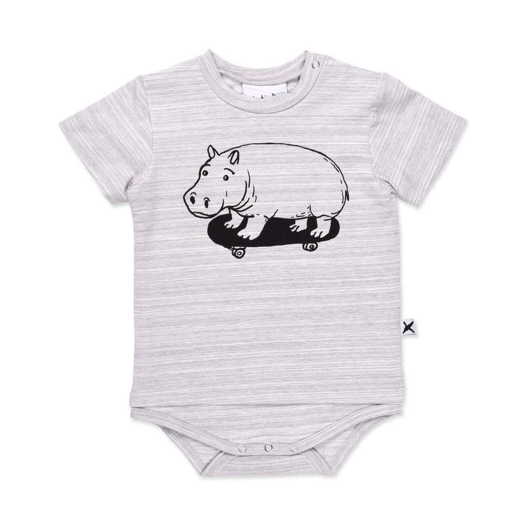 Minti Skating Hippo Onesie Tee