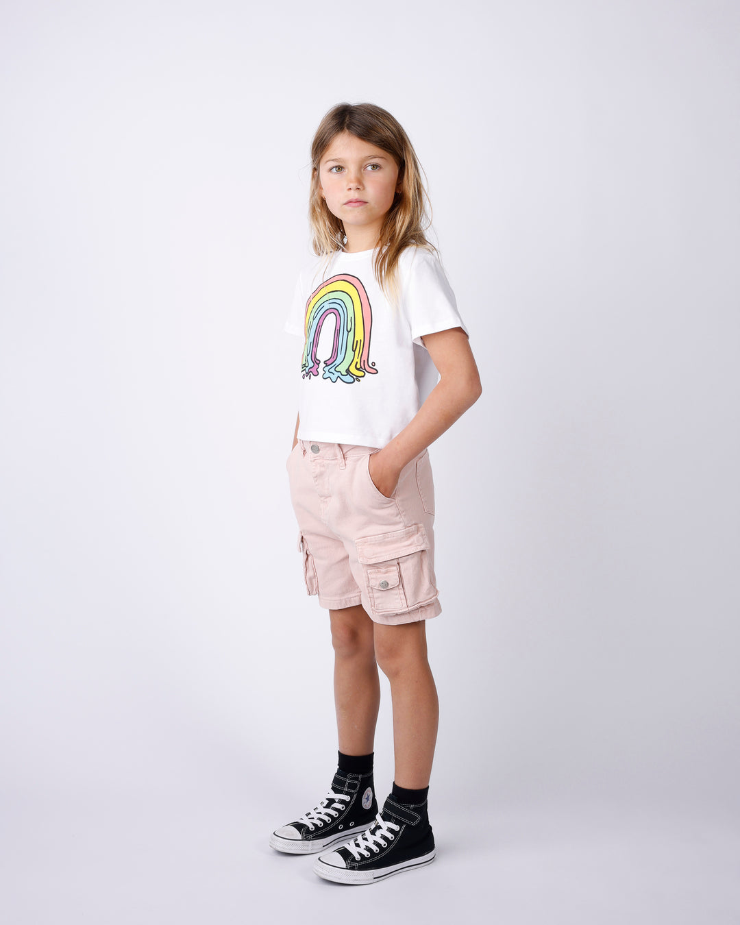 Minti Painted Rainbow Cropped Tee