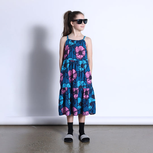 Minti Big Flowers Midi Woven Dress